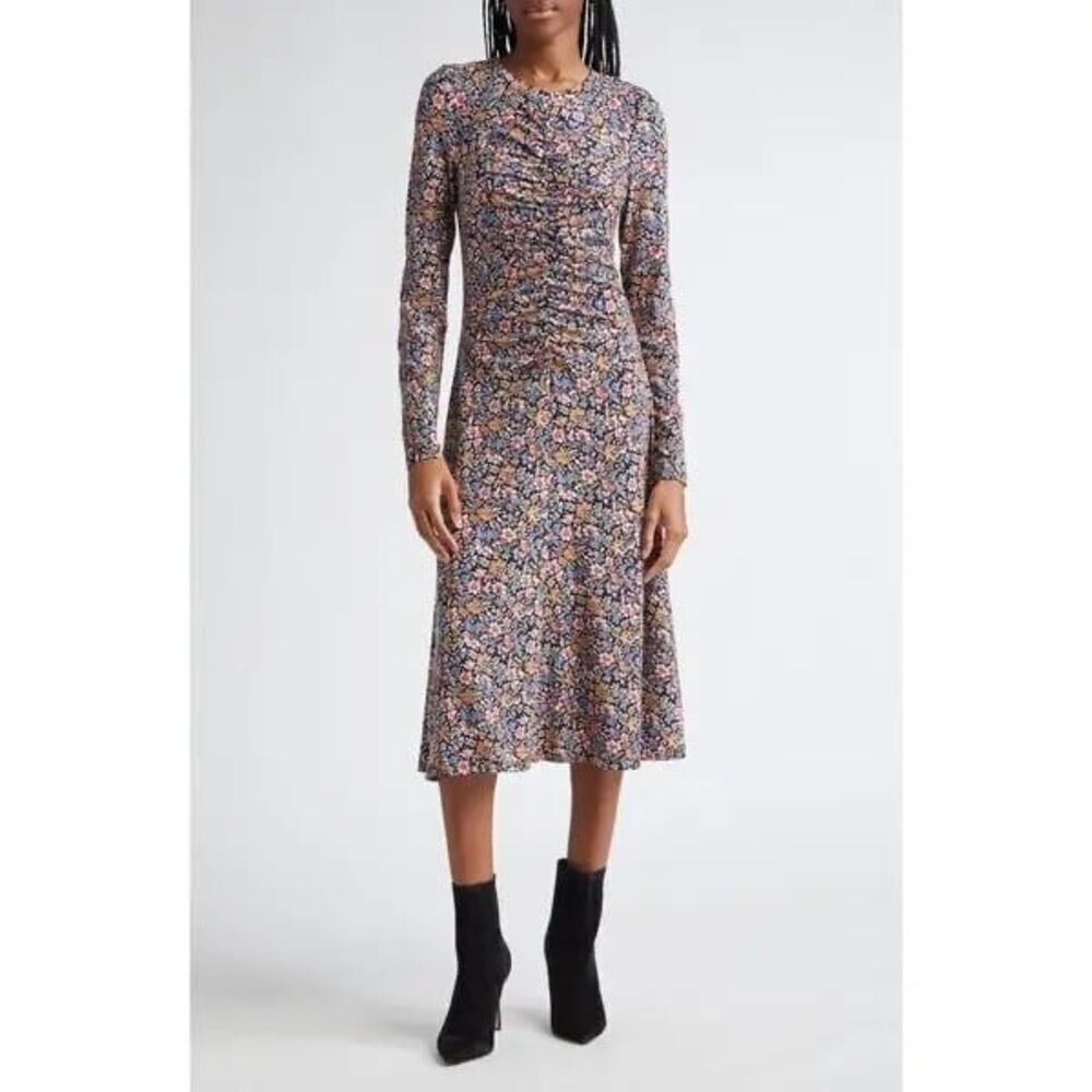 Veronica Beard Gale Floral Long Sleeve Midi Dress size xl
